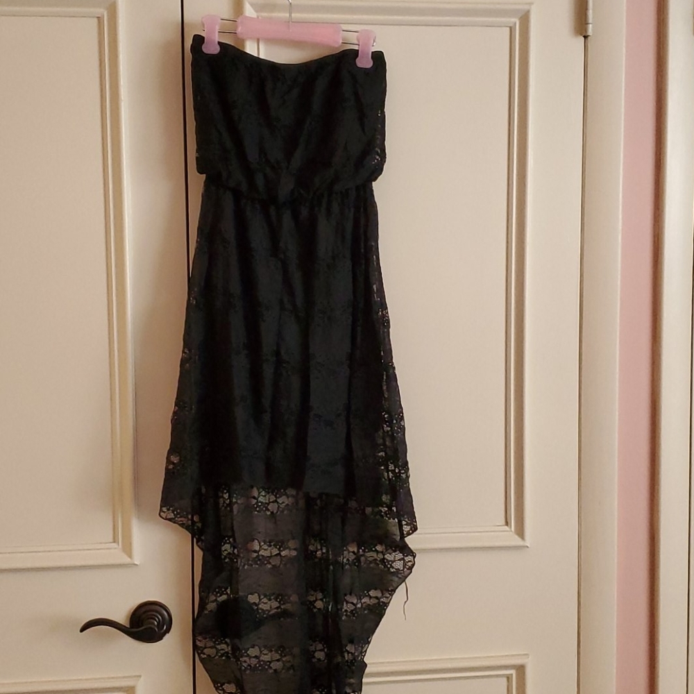 Black strapless dress
